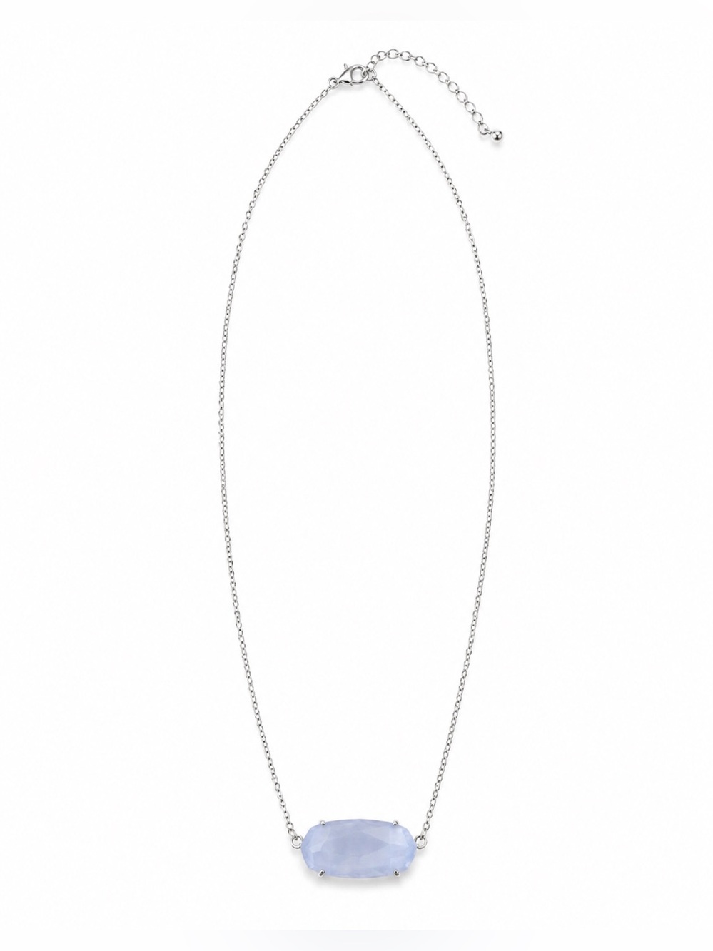 Kendra Scott Silver Necklace with Pale Blue Stone